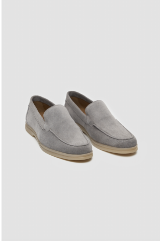 Cavani Breezy Grey Slip-On Suede Loafers