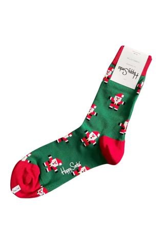 HAPPY SOCKS  Red and Green Santa Socks