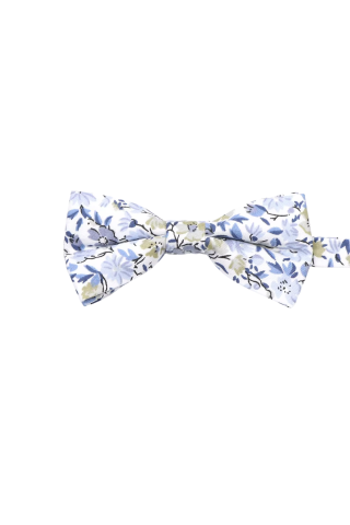 Children's Blue floral flower cotton classic bow tie