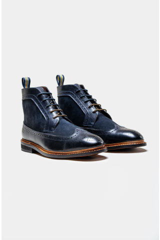 Cavani Bosworth Navy Leather Boots