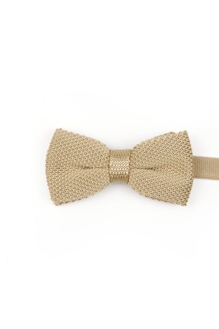 Jenson Samuel Champagne Knitted bow tie