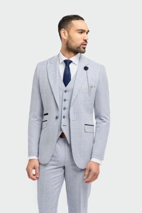 Cavani Caridi Sky Blue Check Jacket 