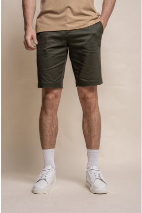 Cavani Dakota Olive Chino Shorts 