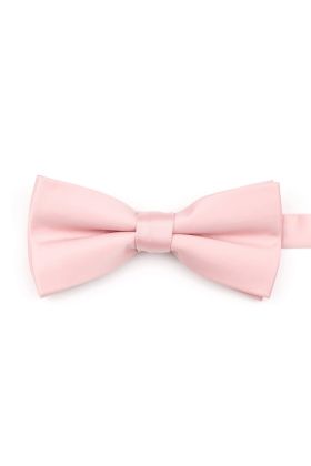 Powder pink satin classic mens bow tie 