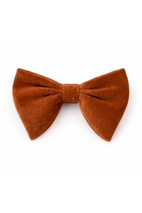 Velvet rust oversized mens bow tie 