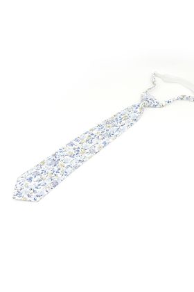 Children's Dusky Blue flower cotton classic tie 
