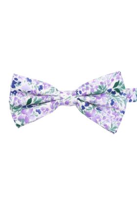 Lilac & purple floral flower cotton bowtie 