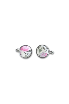 Soft Pink Floral Cufflinks 