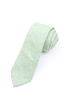 Mens Wool Tweed Pastel Green Tie 
