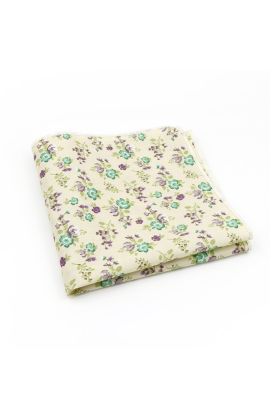 Cream & Green floral cotton pocket square 