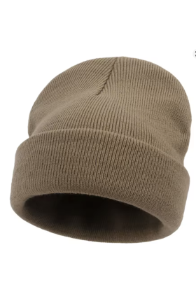 Unisex Tan Cotton Beanie Hat 