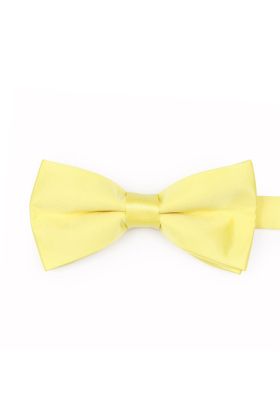 Children's Pastel Yellow satin classic mens bow tie 