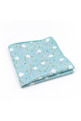 Blue & Pink floral cotton pocket square 