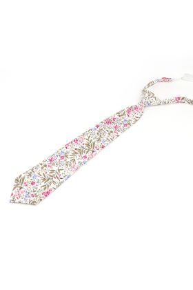 Children's Fuchsia floral flower cotton classic tie 