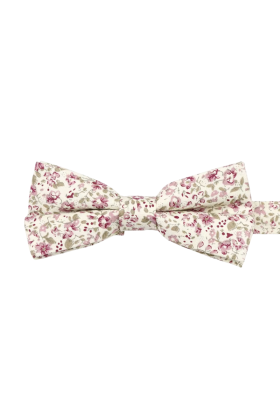 Children's Blush Pink floral flower cotton bowtie 