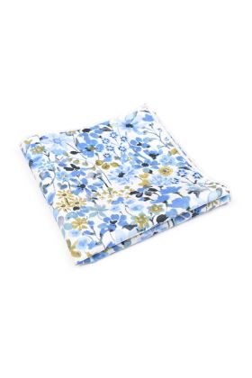 Pastel Blue floral flower cotton pocket square 