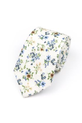 Blue & Stone floral flower cotton tie 