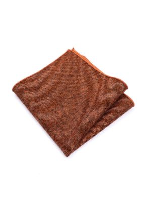 Mens Rust Wool Tweed Pocket Square 