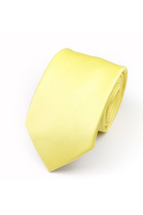 Plain Pastel Yellow satin classic mens tie 