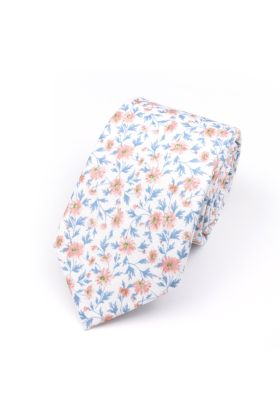 Blue & Pink floral flower cotton tie 