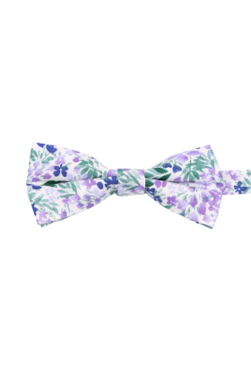 Children's Lilac & purple floral flower cotton bowtie 