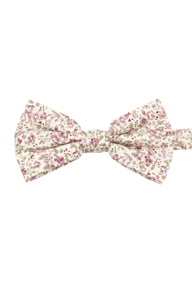 Blush Pink floral flower cotton bowtie 