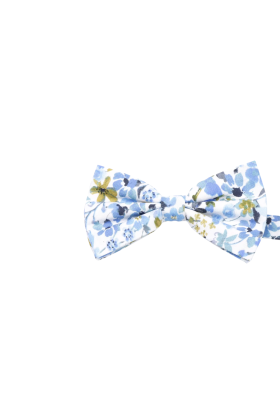 Children's Pastel Blue floral flower cotton bowtie 