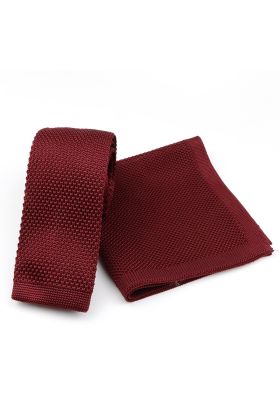 Knitted Wine Tie & Pocket Square set 