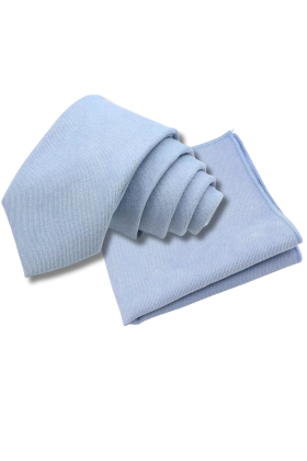 Mens Tweed Pastel Blue Woven Tie & Pocket square set 
