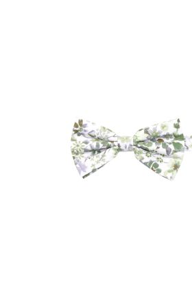 Childrens Olive Green floral flower cotton tie 