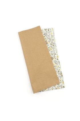 Two Tone Pastel Tan floral cotton Pocket square 