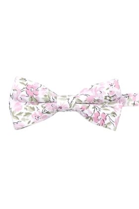 Children's Soft Pink floral flower cotton bow tie 