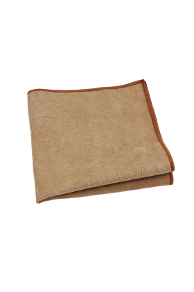 Mens Tweed Tan Woven Pocket Square 