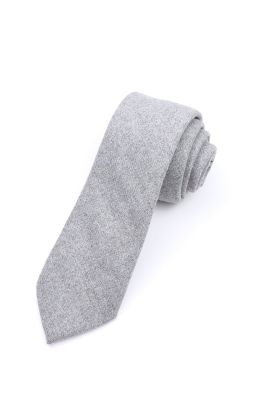 Mens Wool Tweed Grey Tie 