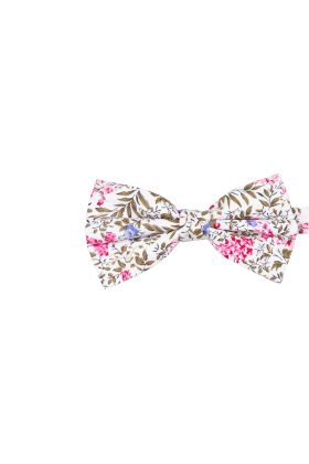 Children's Fuchsia floral flower cotton classic bow tie 