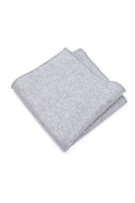 Mens Wool Tweed Grey Pocket Square 