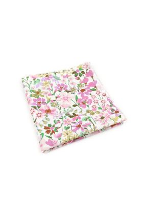 Pink & Purple floral flower cotton pocket square 