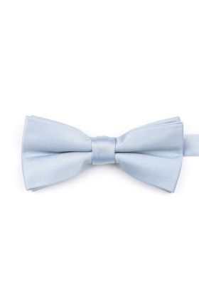 Powder blue satin classic mens bow tie 
