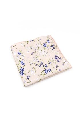 Pink floral flower cotton pocket square 