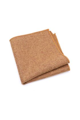 Mens Tan Wool Tweed Pocket Square 