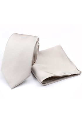 Stone satin classic mens tie & pocket square set 