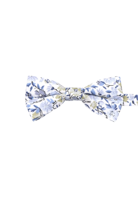 Children's Blue floral flower cotton classic bow tie 