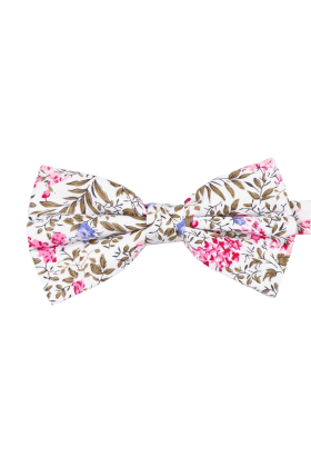 Fuchsia floral flower cotton classic mens bow tie 