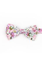 Pink & Purple floral flower cotton classic mens bow tie 