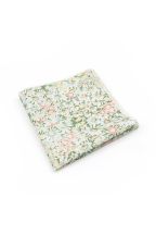 Green & White floral cotton pocket square 