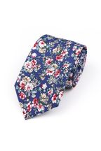 Pink & Blue floral flower cotton tie 
