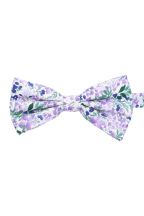 Lilac & purple floral flower cotton bowtie 