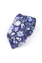 Blue & Purple floral flower cotton tie 