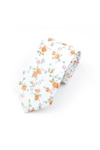 Orange & Pink floral flower cotton tie 