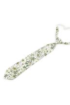 Childrens Olive Green floral flower cotton tie 